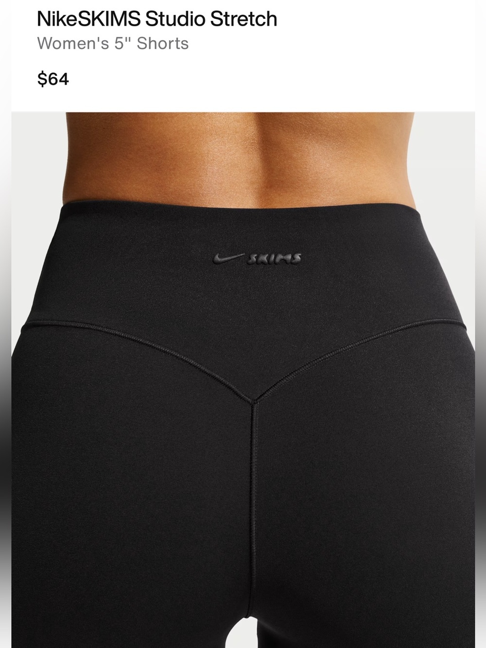 Nike x SKIMS NikeSKIMS Studio Stretch Women's 5" High-Waist Shorts Black - Small
